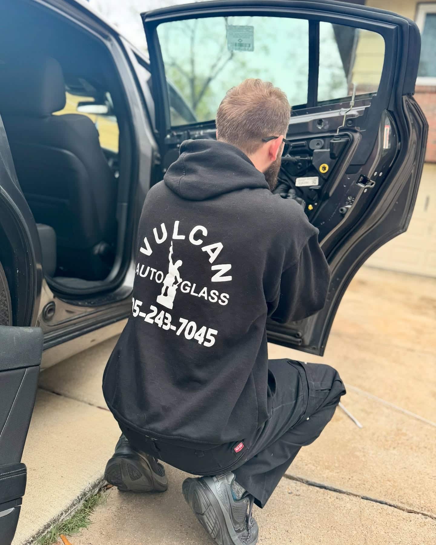 a man sitting in a car